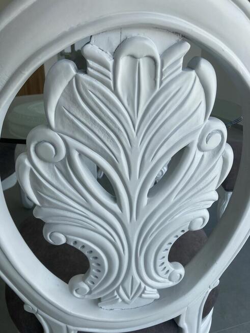 Włoski komplet stół krzesła hart szklany stylowy ekskluzywny