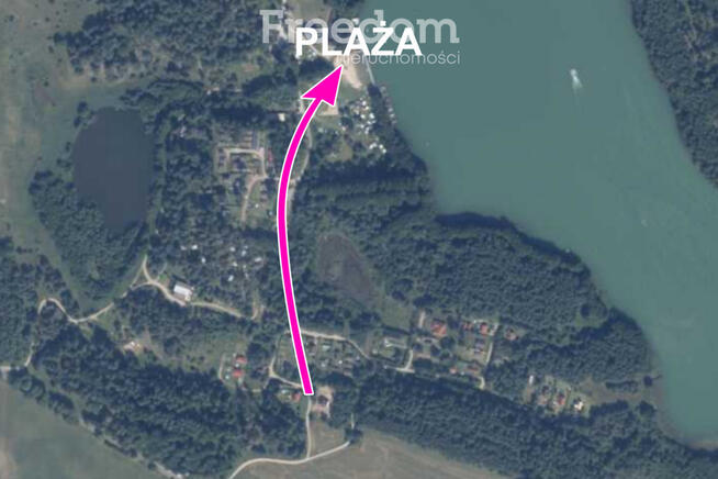 Działka 400 m od jeziora - plaży, przystani