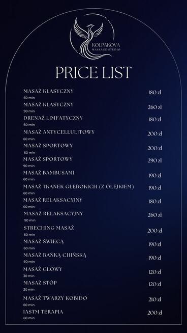 Masaż Klasyczny, Relaksacyjny, Sportowy, Antycellulitowy.