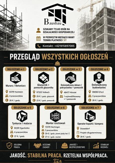 Praca w Niemczech dla fachowców - Budowlanka