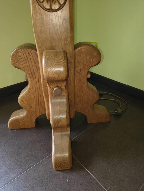 Piękna, podłogowa, dębowa lampa, 170 cm