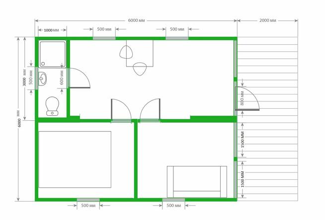 Konstrukcja stalowa skręcana Domku 36 m2