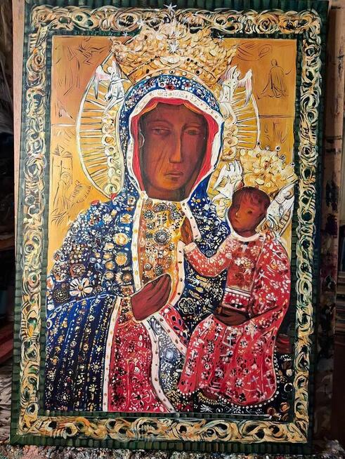 Matka Boska Częstochowska obraz olejny na płótnie