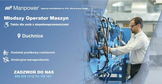 Młodszy Operator Maszyn - Duchnice (Również z orzeczeniem)