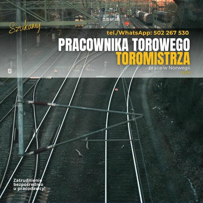 Norwegia, Oslo. Pracownik torowy, Monter torowisk (m/k)