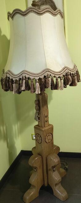 Piękna, podłogowa, dębowa lampa, 170 cm
