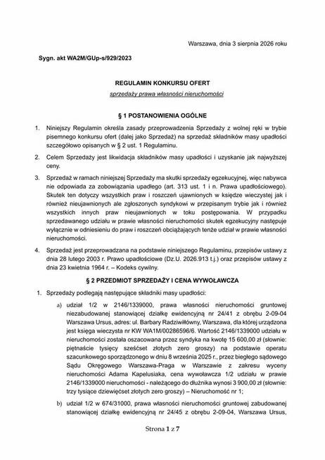 Syndyk sprzeda udziały w drogach w Warszawie, Ursus