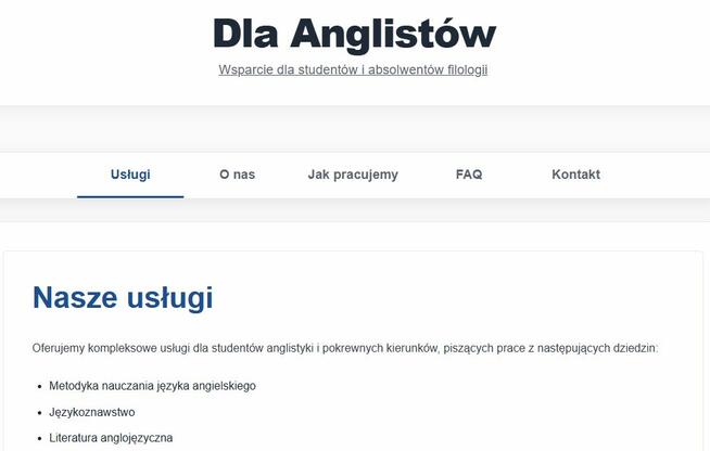 **Pomoc dla studentów anglistyki i kierunków pokrewnych**