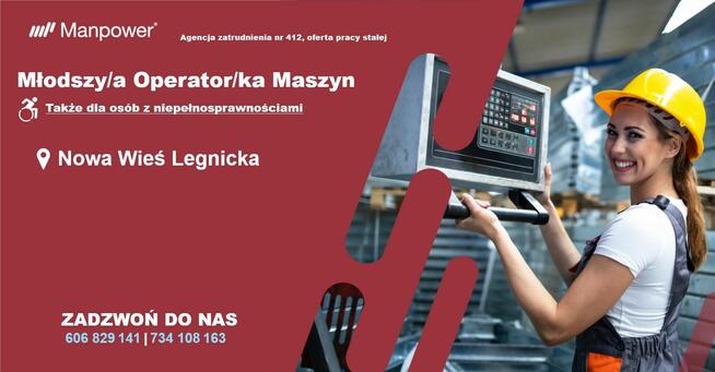 Młodszy/a Operator/ka Maszyn (RÓWNIEŻ Z ORZECZENIEM)