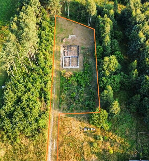 Piękna działka 1249m2 z rozpoczętą budową domu Gm Zagnańsk