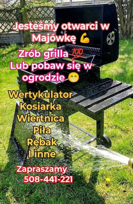 Wypożyczalnia sprzętu ogrodniczego wiertnica rębak kosiarka