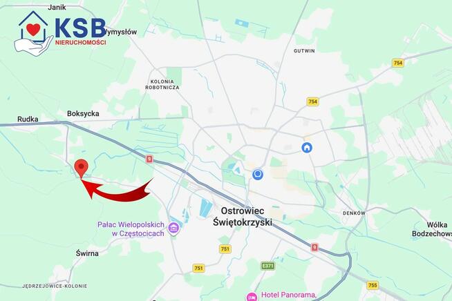 Działka budowlano-rolna w centrum Chmielowa - 900m