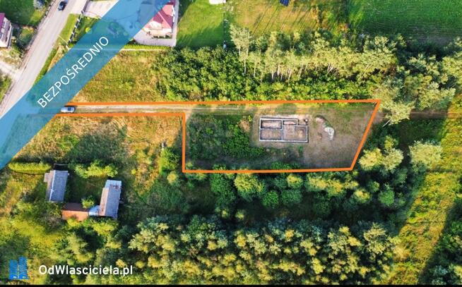 Piękna działka 1249m2 z rozpoczętą budową domu Gm Zagnańsk