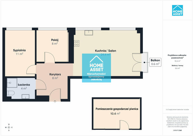 Apartament 3 pok. • Śmiechowo • Winda • Pod Klucz