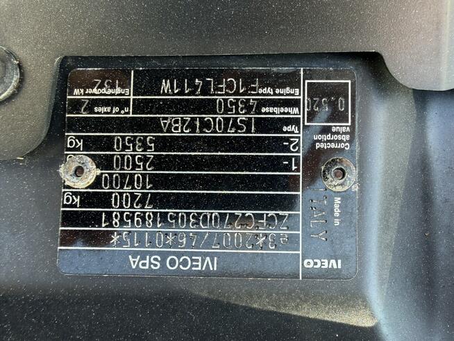 IVECO DAILY 72C18, 4350 rozstaw, winda, webasto, blokada MOSTU