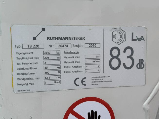 Mercedes Sprinter Cesja Leasingu Podnośnik Koszowy 22m RUTHMANN TB 220 Zwyżka P7