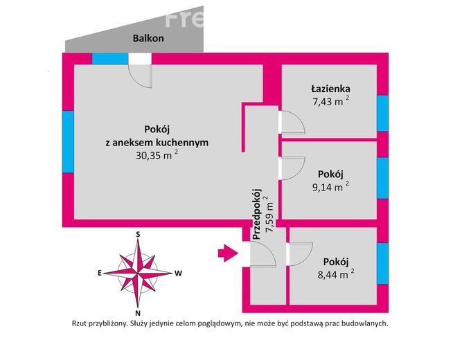 3 pokoje | 62,95 m² gotowe do zamieszkania Jasień