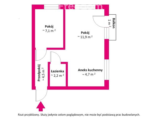 MIESZKANIE 2-POKOJOWE 31,4 m²–LISZKOWO II piętro