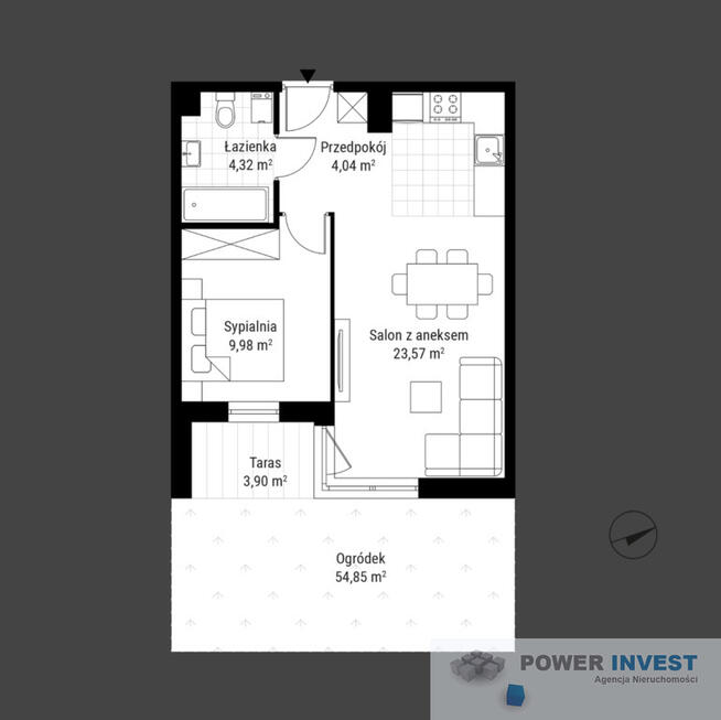 2 pokoje | Ogród 54,85 m² | Bez PCC i prowizji