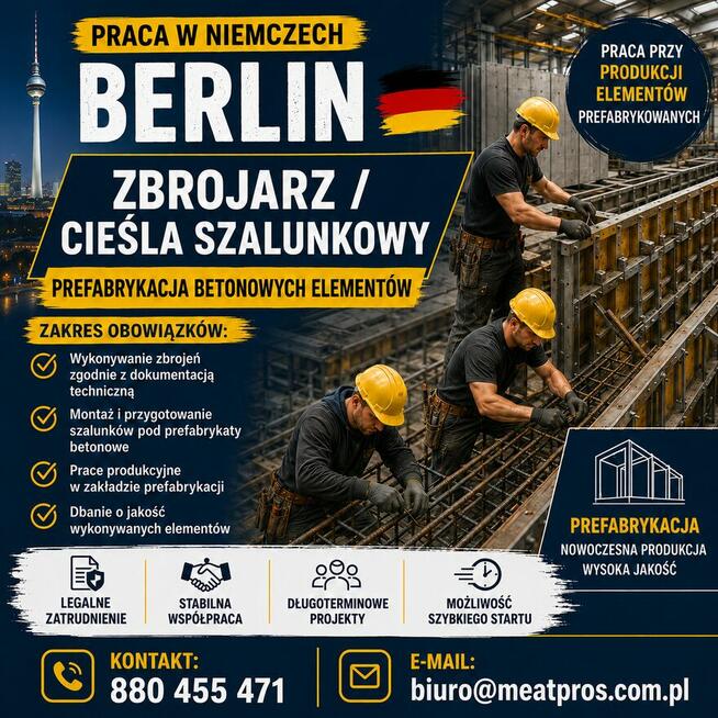 Cieśla, Zbrojarz (prefabrykacja) - BERLIN!