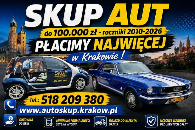 AUTO SKUP AUT Kraków TEL.: 518-209-380 SKUP SAMOCHODÓW !!!
