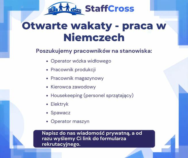 PRACA W NIEMCZECH / RÓŻNE LOKALIZACJE / RÓŻNE BRANŻE