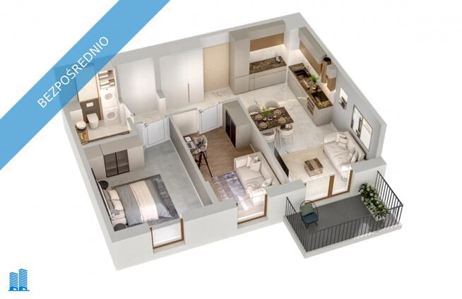 3 pokoje z balkonem 56,48 m² | PULSO Dębica | bez prowizji