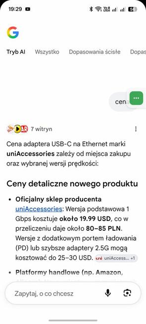 Adapter uni USB-C to Ethernet Adapter