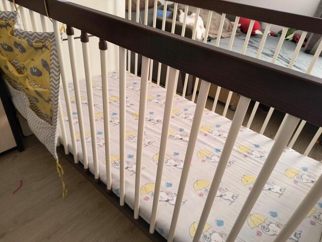 Klupś łóżeczko niemowlęce 140x70 materac i pościel