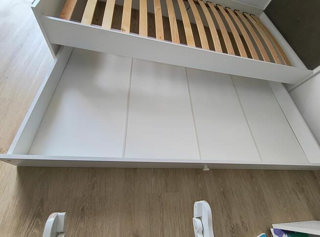 łóżko dziecięce 180x90 stelaż, szuflada, boki, pościel