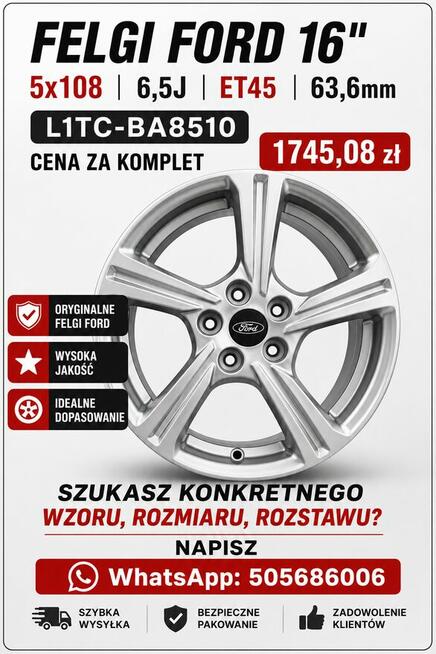 Felga Ford 16 5x108 6,5J ET45 demo 63,6mm L1TC-BA8510
