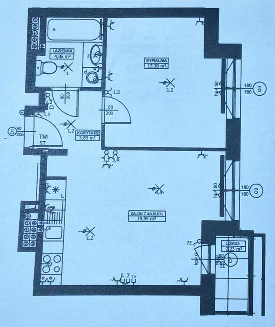 Mieszkanie 41 m², 2 pokoje, balkon