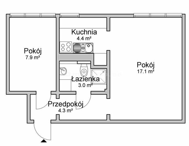 2 pokoje, Dąbrowa, 36,74 m² 300 tys. zł