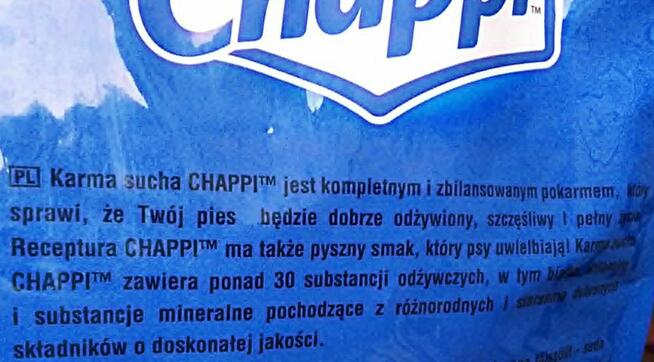 Karma CHAPPI 9 kg Dla wszystkich ras psów Do 01.2027