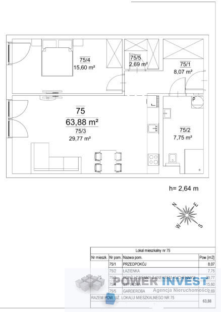 Duży metraż 63,88 m² | 2 pokoje | odbiór od zaraz