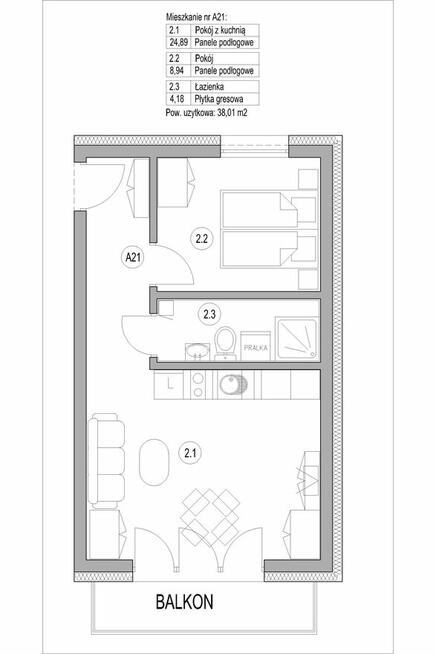 Mieszkanie do wynajęcia w Cieszynie 2 pokoje 38m2 + parking