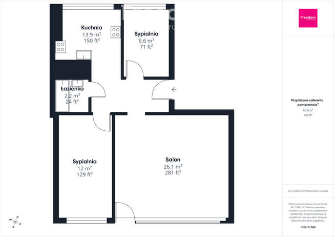 Kultowe osiedle Pod Skarpą! 3 pokoje i balkon