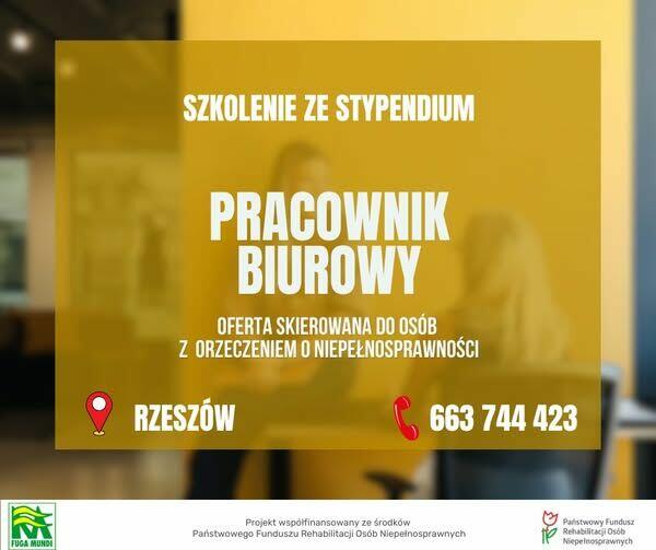 Pracownik biurowy z ozn -szkolenie oraz staz z zatrudnieniem