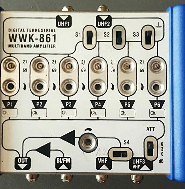 Wzmacniacz antenowy WWK-861 wielozakresowy kanałowy TELKOM