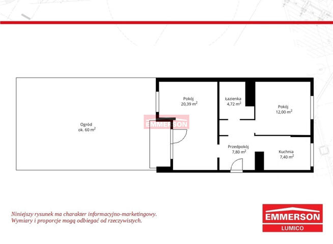 2/3 pokoje, Ogród 70m2, Cicha Okolica