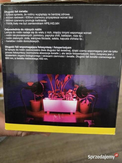 3 lampy żarówki XTECH 100W LED E27 do roślin + 3 oprawy