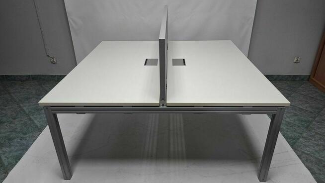 Biurko dwustanowiskowe typu bench Balma 160x165 białe