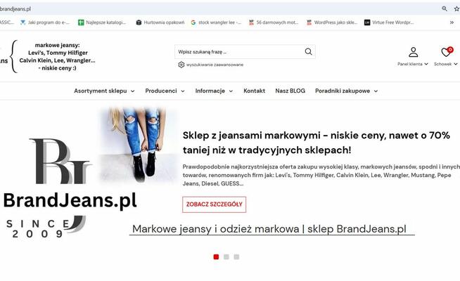 Markowe jeansy i odzież nowe z metkami HURT min. 30 szt.