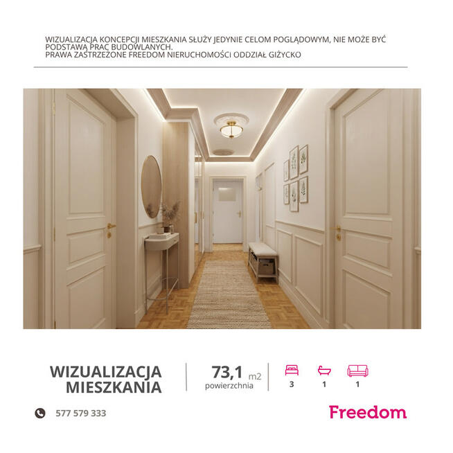 Mieszkanie 73,1 m² z widokiem na jezioro Niegocin
