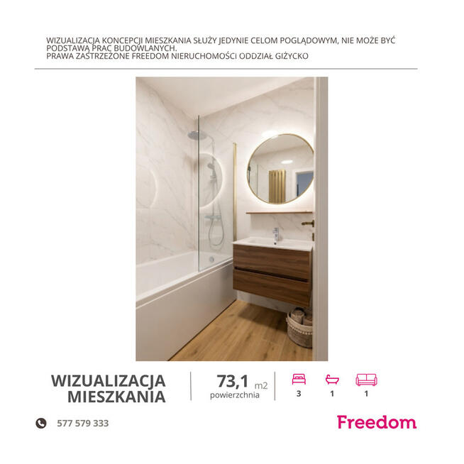Mieszkanie 73,1 m² z widokiem na jezioro Niegocin