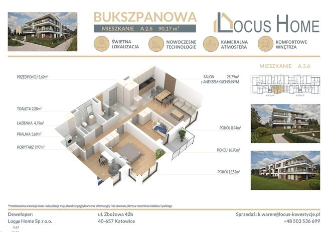 Mieszkanie 4-pokojowe Katowice ulica Bukszpanowa