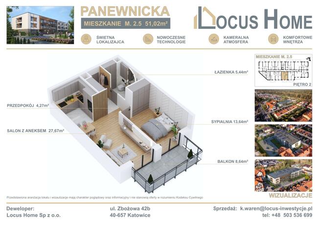 PROMOCJA 2-pokojowe mieszkanie z balkonem M 2.5