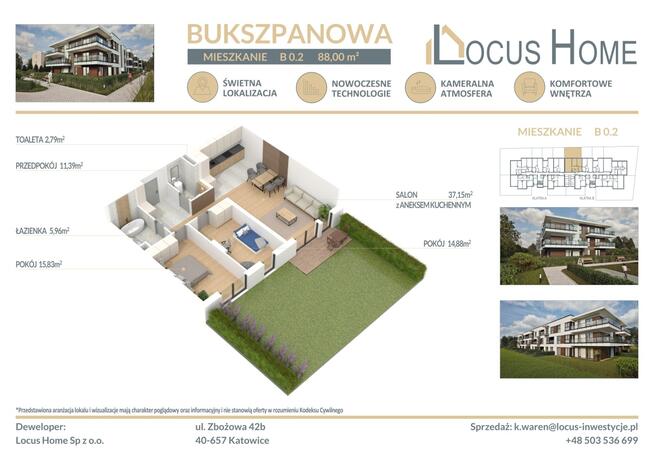 Mieszkanie 3-pokojowe Katowice ulica Bukszpanowa