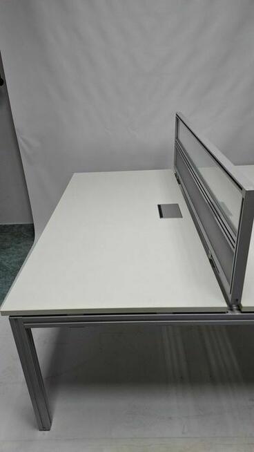 Biurko dwustanowiskowe typu bench Balma 160x165 białe