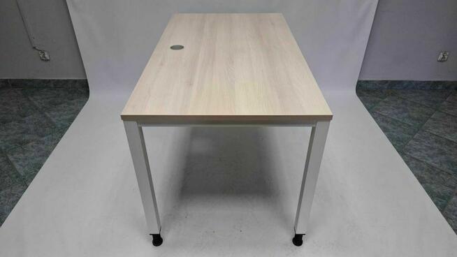 Biurko proste Balma 140 x 80 orzech rockford biała rama